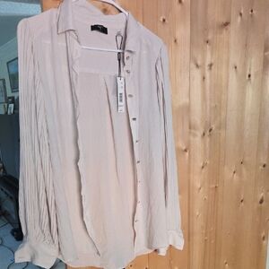 Tahari Cream Button Down Shirt for Women